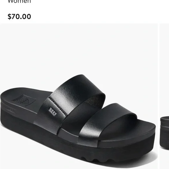 Reef Women's Black custom  high vista hi slide sandals - Picture 5 of 5